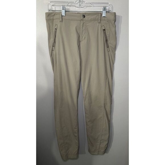 LL Bean Pants Womens 8 Reg‎ Tan Nylon Tapered Leg Outdoors Slacks - Picture 3 of 11